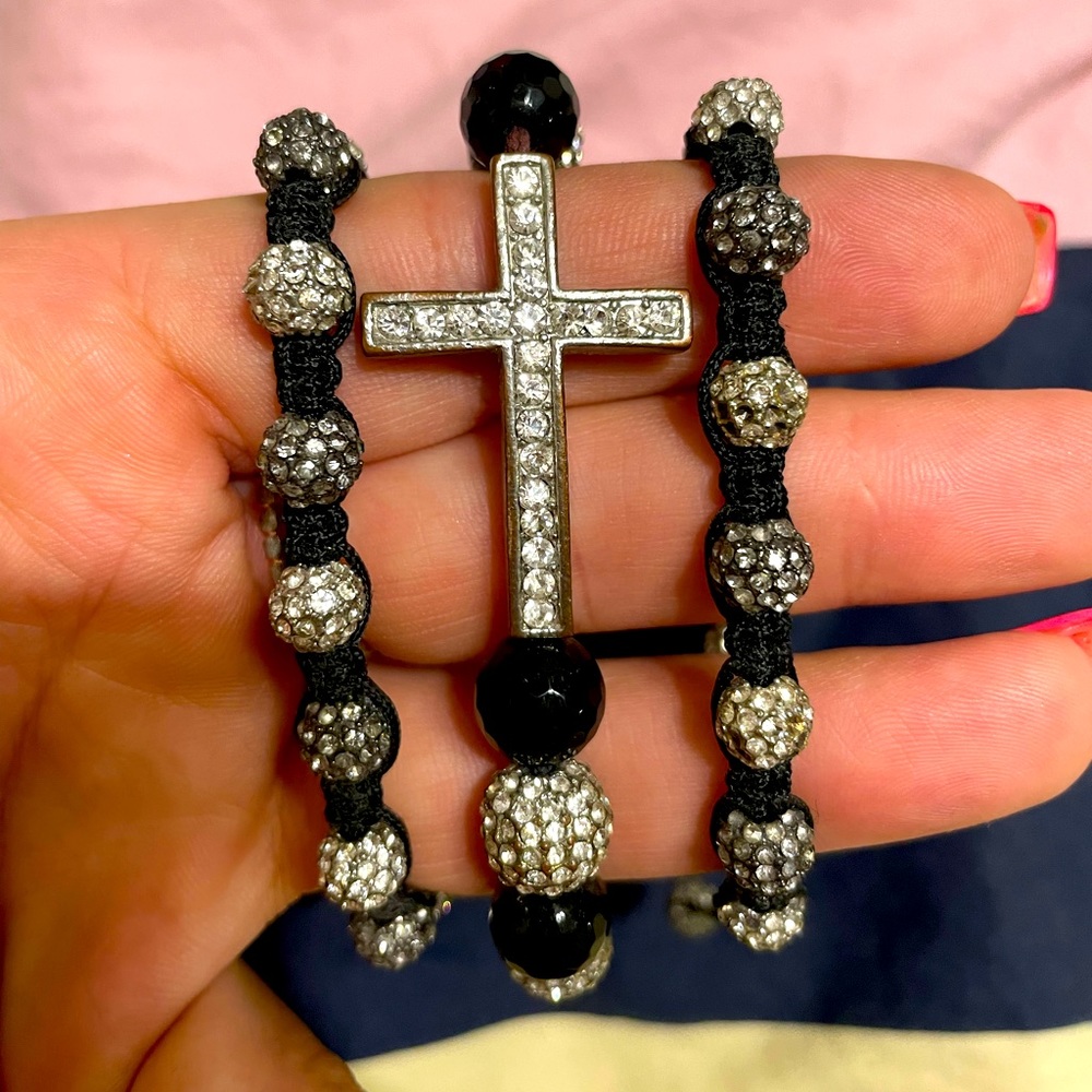 1 cross and 2 beaded additional shambala